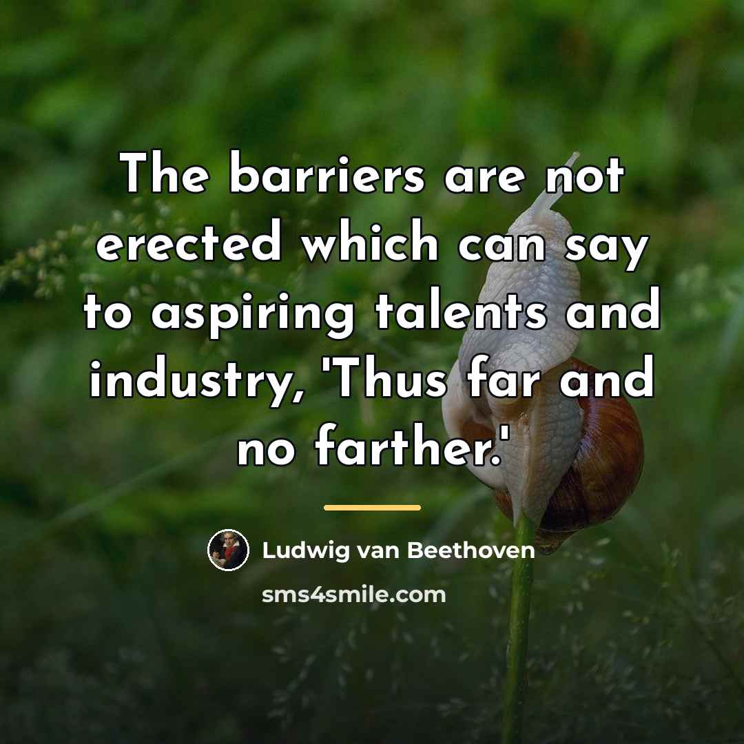 “The barriers are not erected which can say to aspiring…” quote by Ludwig van Beethoven