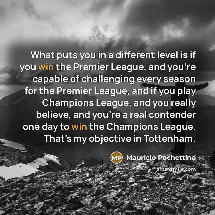 “What puts you in a different level is if you…” quote by Mauricio Pochettino
