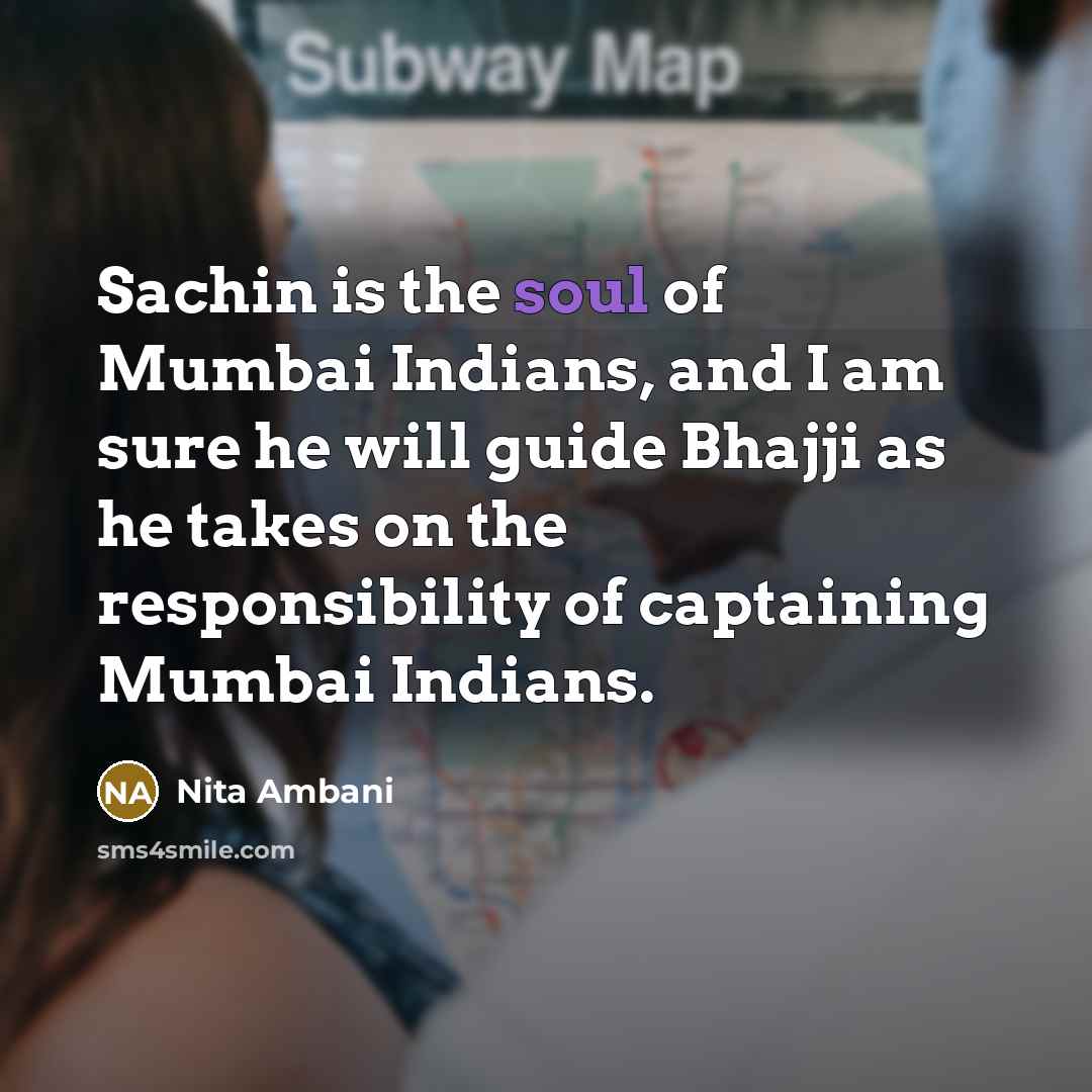 “Sachin is the soul of Mumbai Indians, and I am…” quote by Nita Ambani