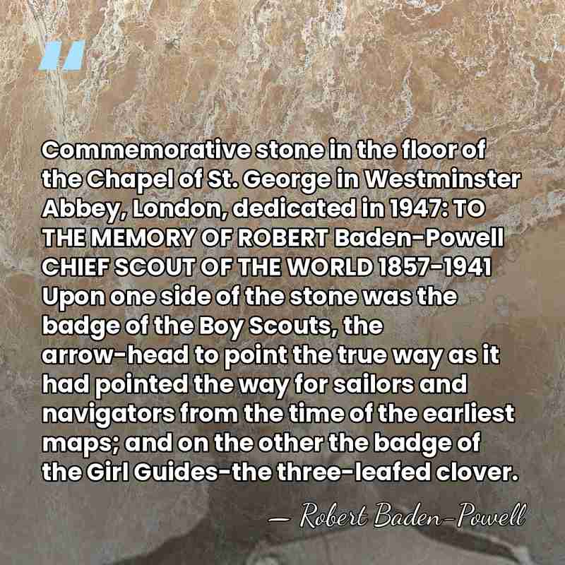 Commemorative stone in the floor of the Chapel of St. George in&hellip; - Robert Baden-Powell