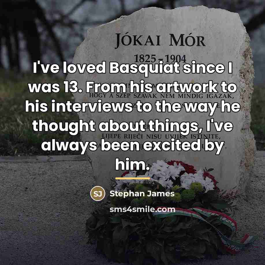 “I've loved Basquiat since I was 13. From his artwork…” quote by Stephan James