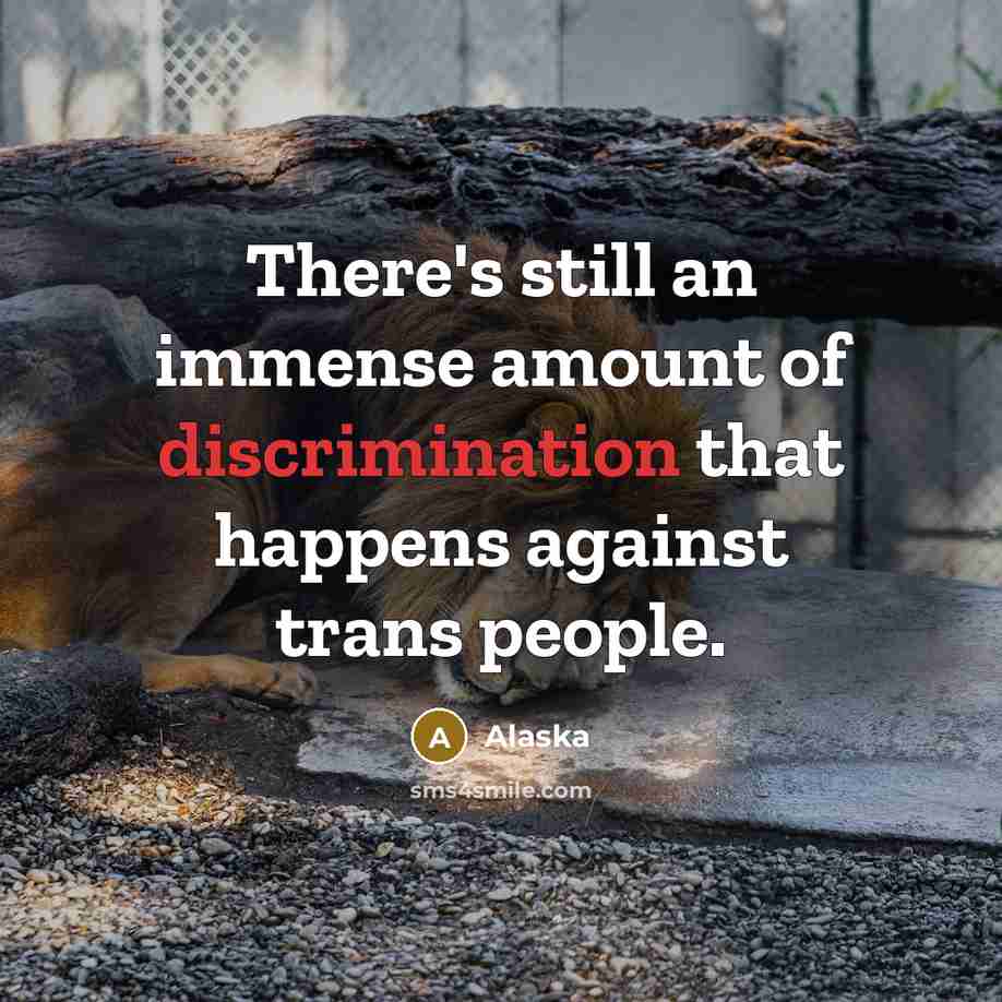 “There's still an immense amount of discrimination that happens against…” quote by Alaska