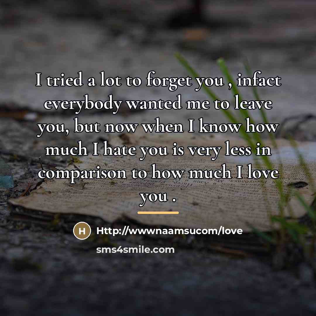 “I tried a lot to forget you , infact everybody…” quote by Anonymous