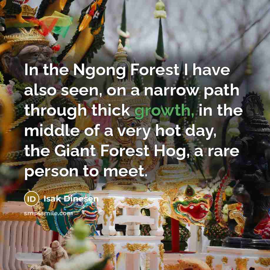 “In the Ngong Forest I have also seen, on a…” quote by Isak Dinesen
