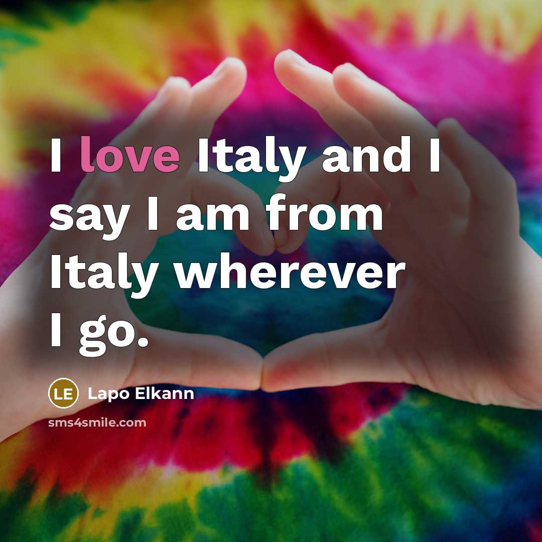 “I love Italy and I say I am from Italy…” quote by Lapo Elkann