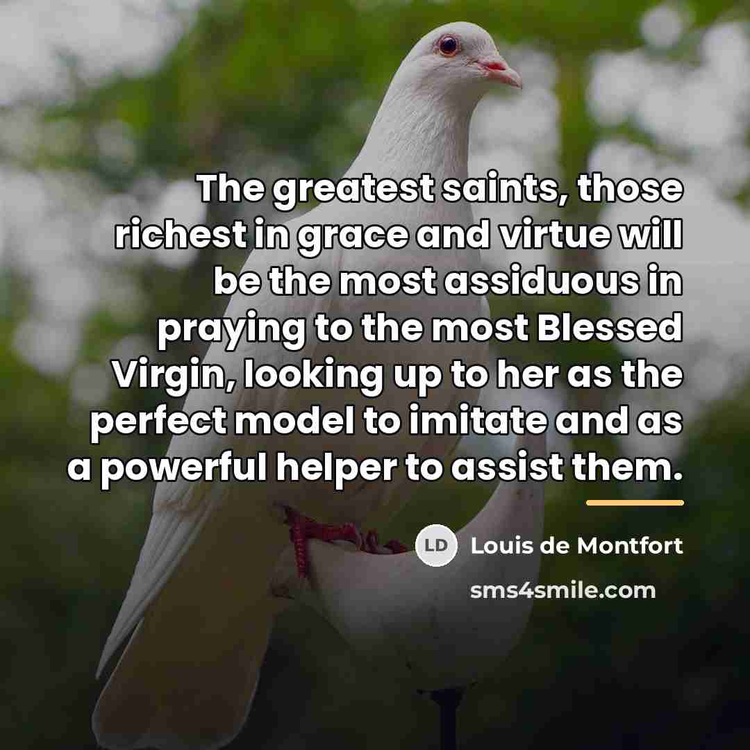 “The greatest saints, those richest in grace and virtue will…” quote by Louis de Montfort