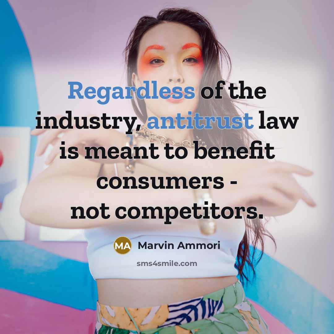 “Regardless of the industry, antitrust law is meant to benefit consumers - not competitors.” quote by Marvin Ammori