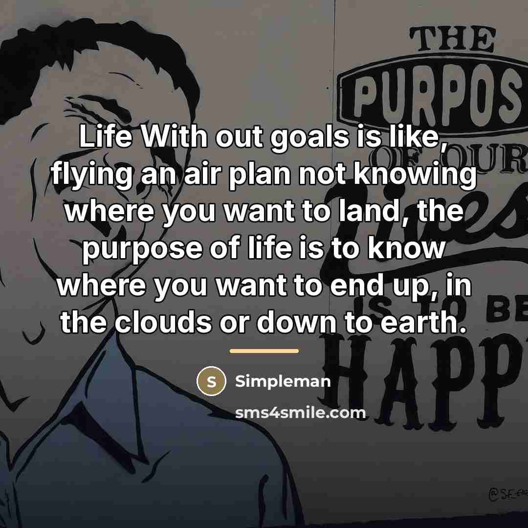 “Life With out goals is like, flying an air plan…” quote by Simpleman
