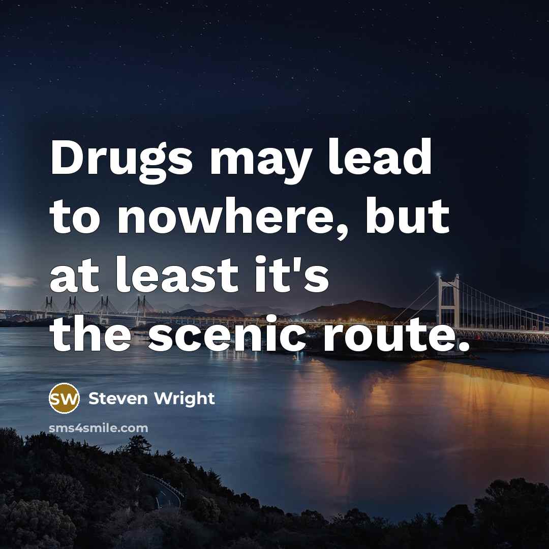 “Drugs may lead to nowhere, but at least it's the…” quote by Steven Wright