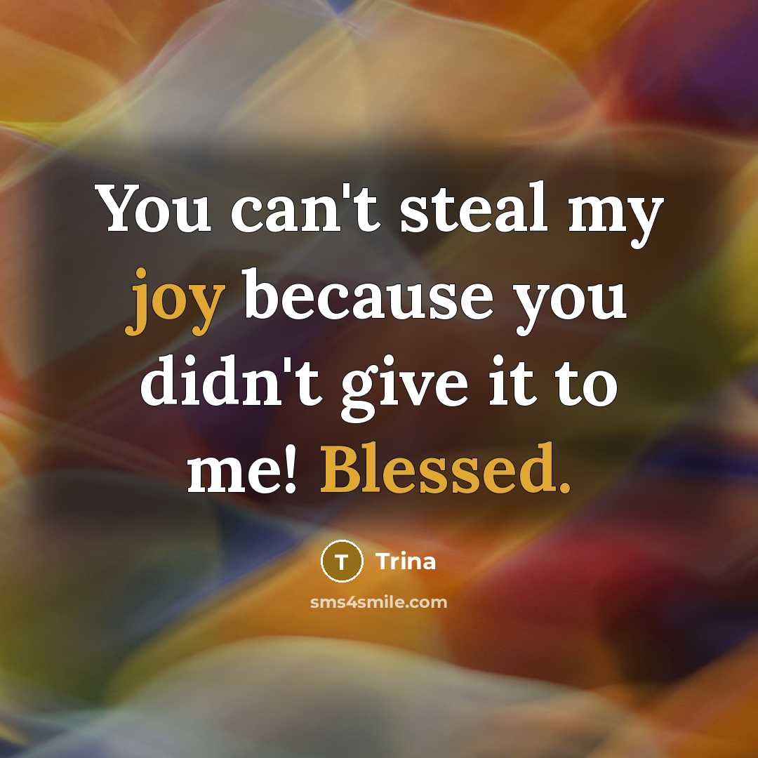 “You can't steal my joy because you didn't give it…” quote by Trina