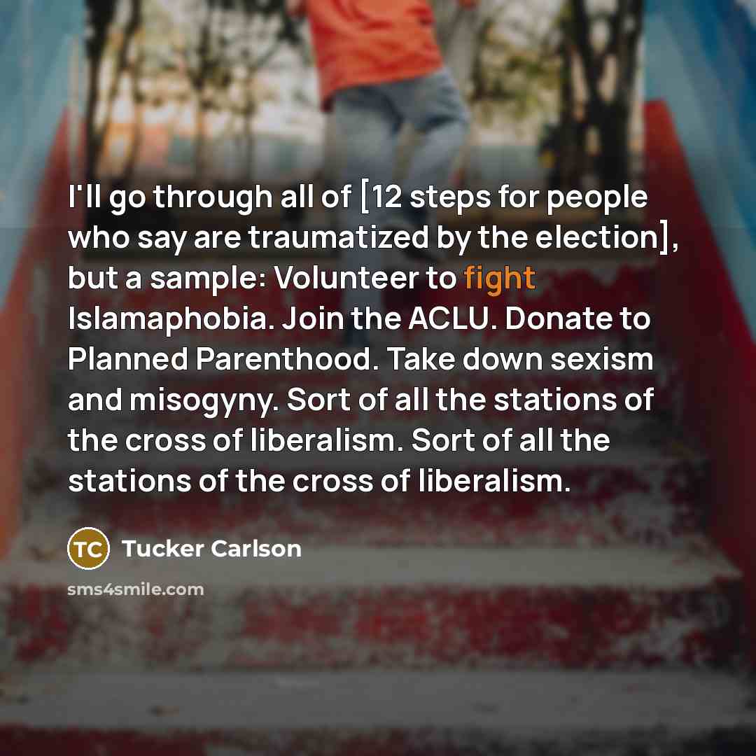 “I'll go through all of [12 steps for people who…” quote by Tucker Carlson