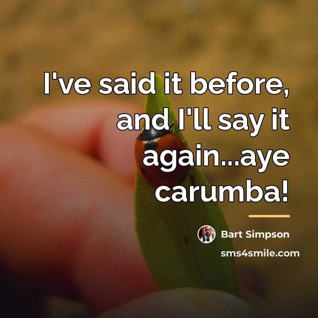 “I've said it before, and I'll say it again...aye carumba!…” quote by Bart Simpson