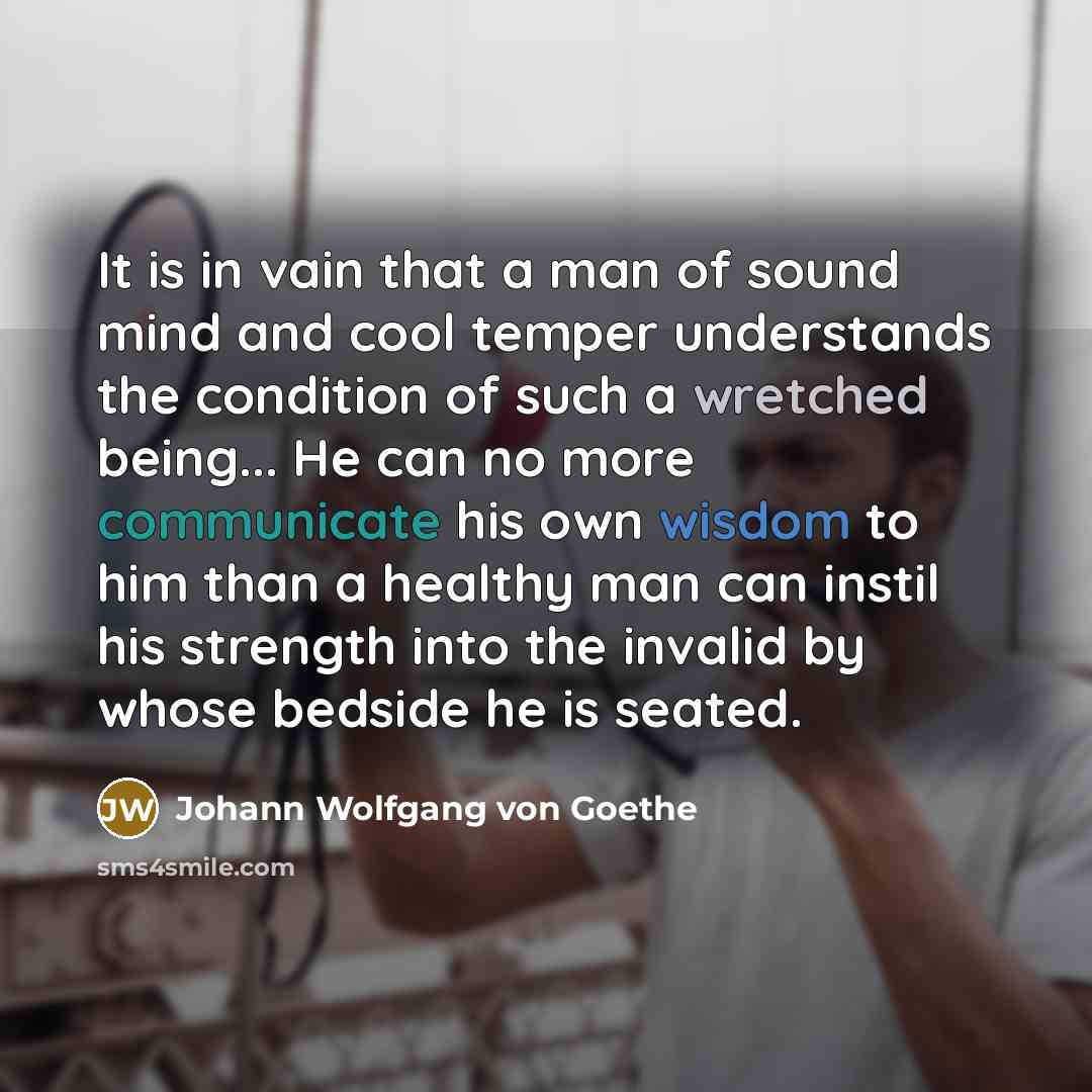 “It is in vain that a man of sound mind…” quote by Johann Wolfgang von Goethe
