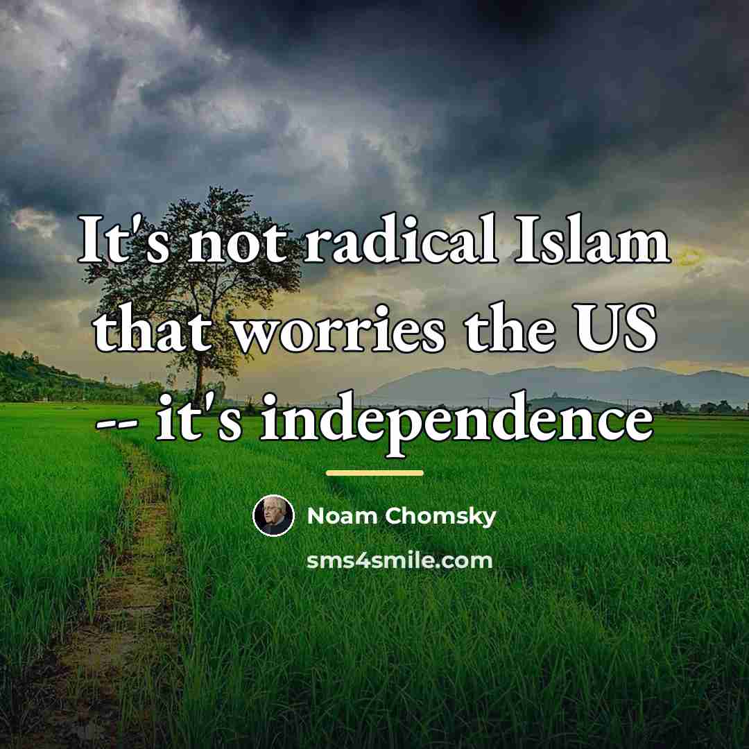“It's not radical Islam that worries the US -- it's…” quote by Noam Chomsky