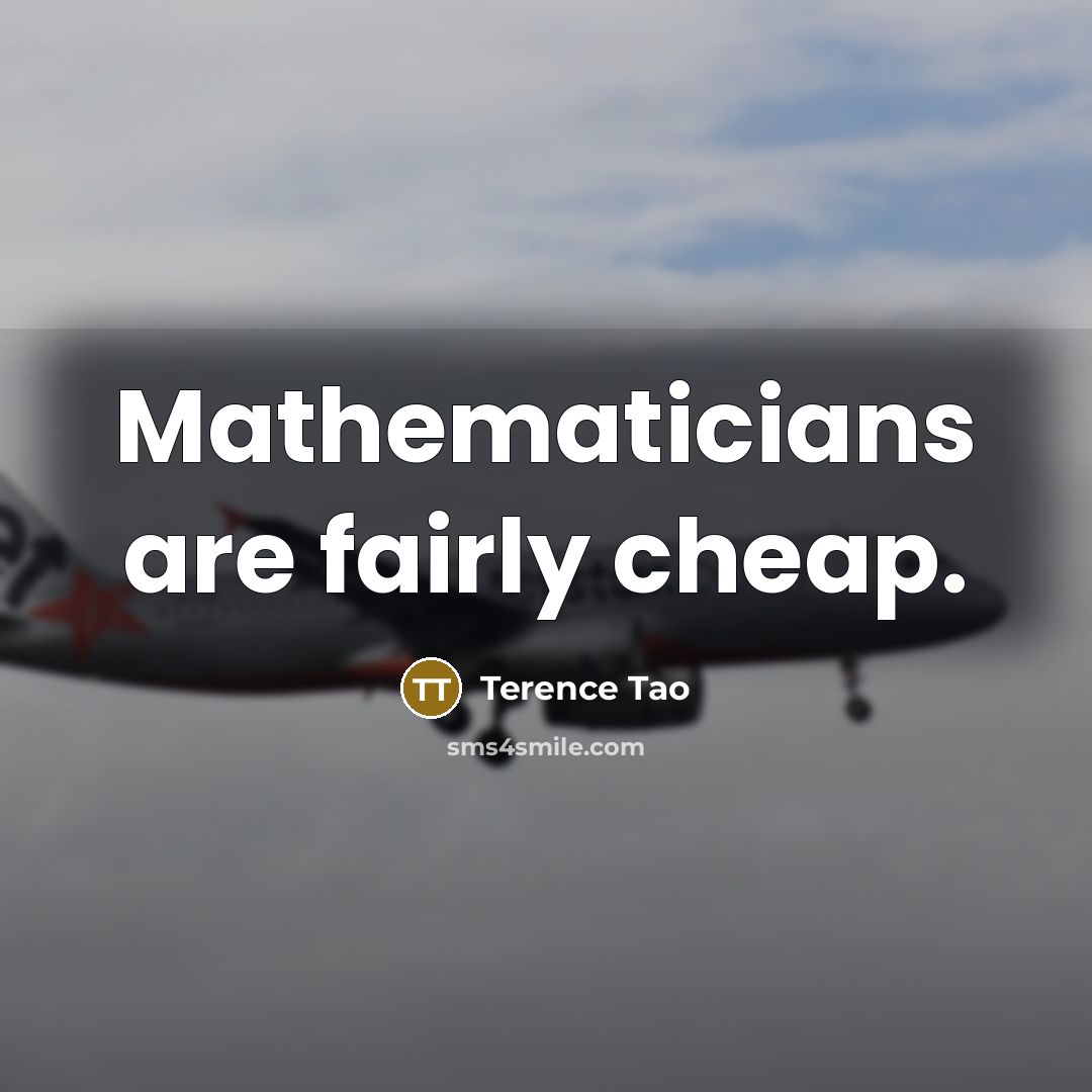 “Mathematicians are fairly cheap.…” quote by Terence Tao
