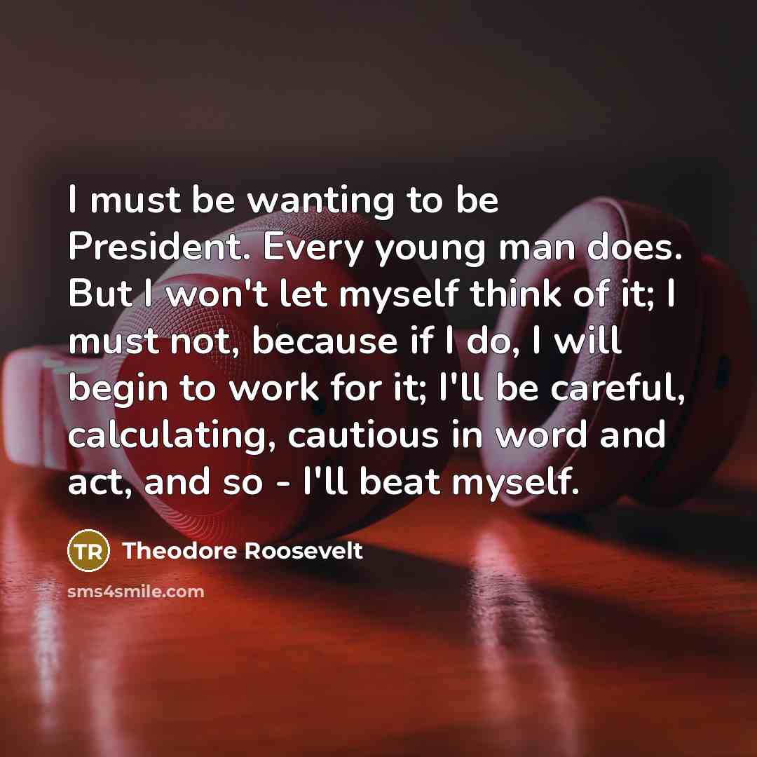 “I must be wanting to be President. Every young man…” quote by Theodore Roosevelt