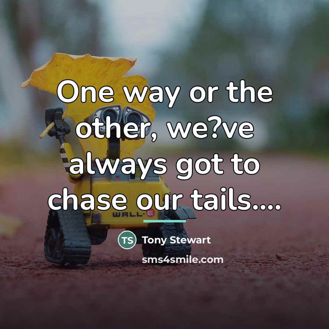 “One way or the other, we?ve always got to chase…” quote by Tony Stewart