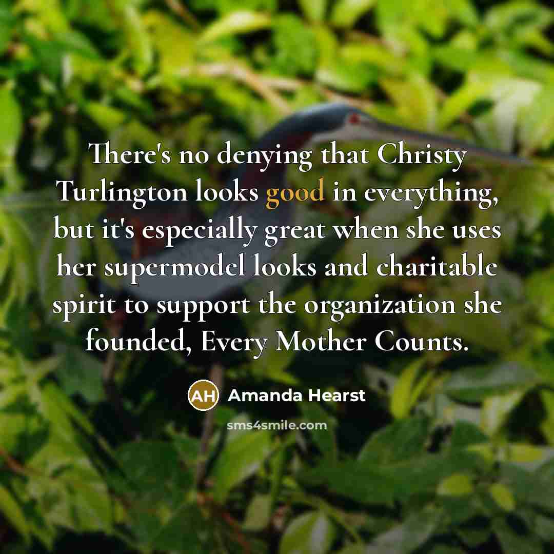 “There's no denying that Christy Turlington looks good in everything,…” quote by Amanda Hearst