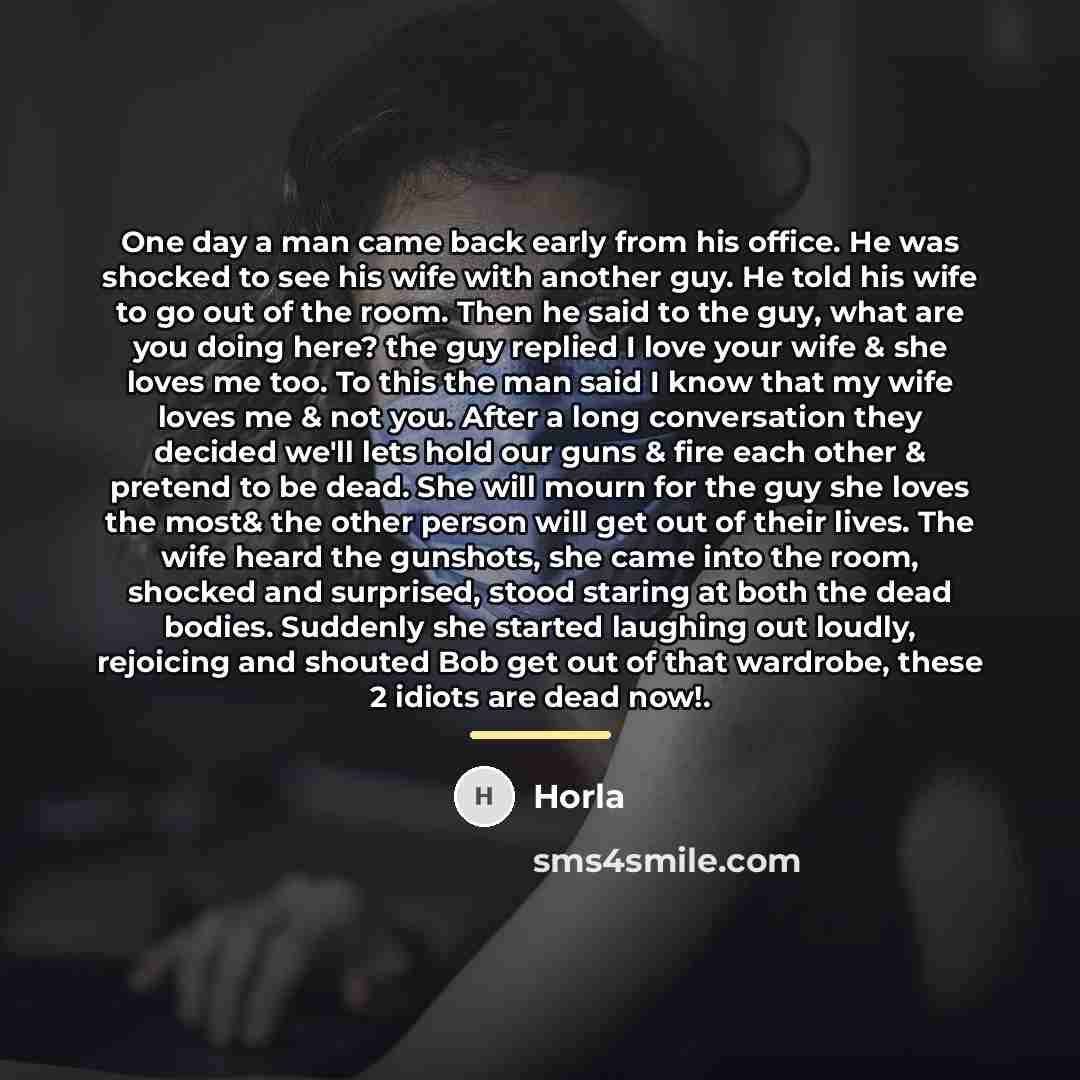 “One day a man came back early from his office.…” quote by Horla