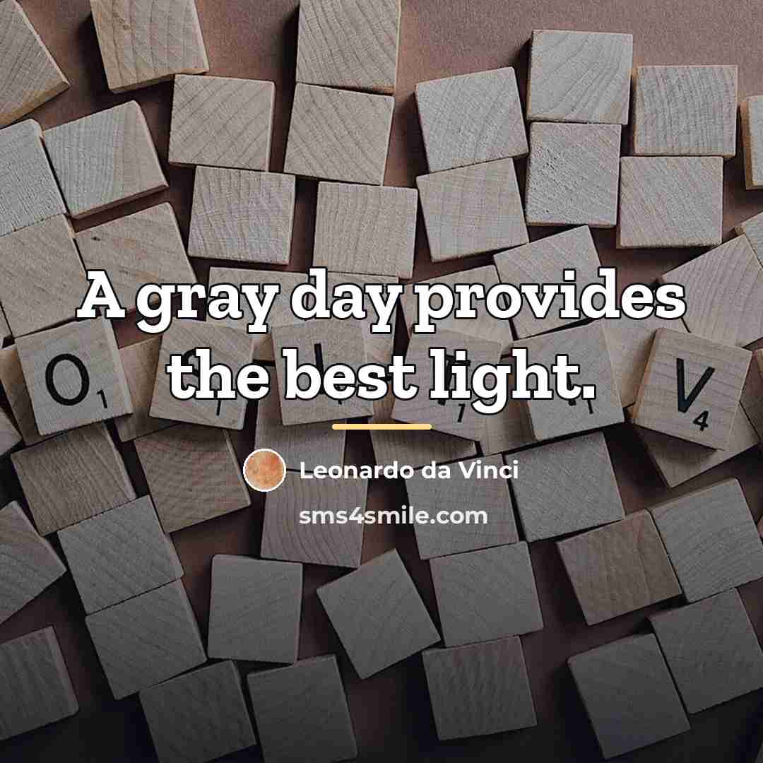 “A gray day provides the best light.…” quote by Leonardo da Vinci