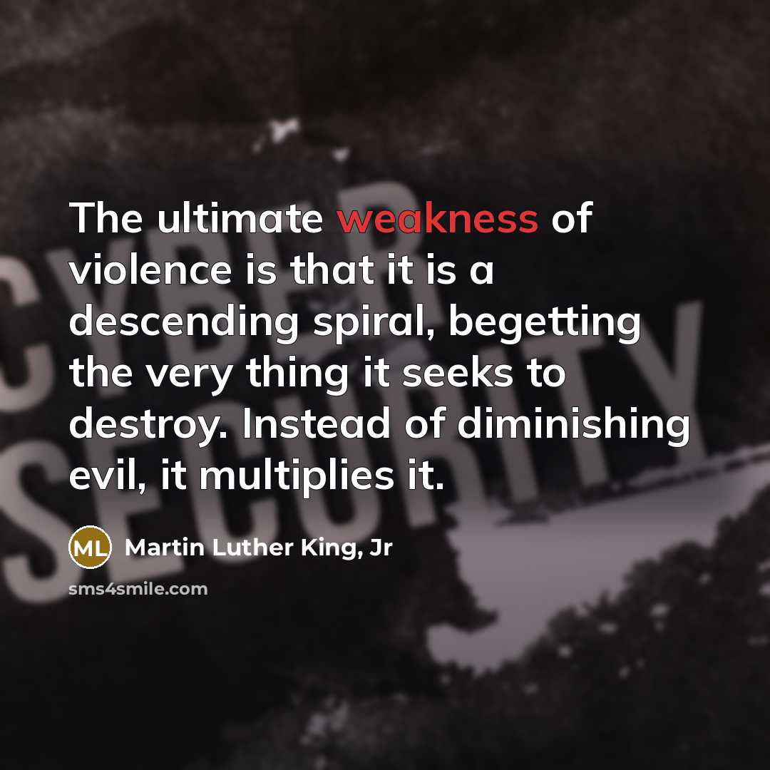 “The ultimate weakness of violence is that it is a…” quote by Martin Luther King, Jr