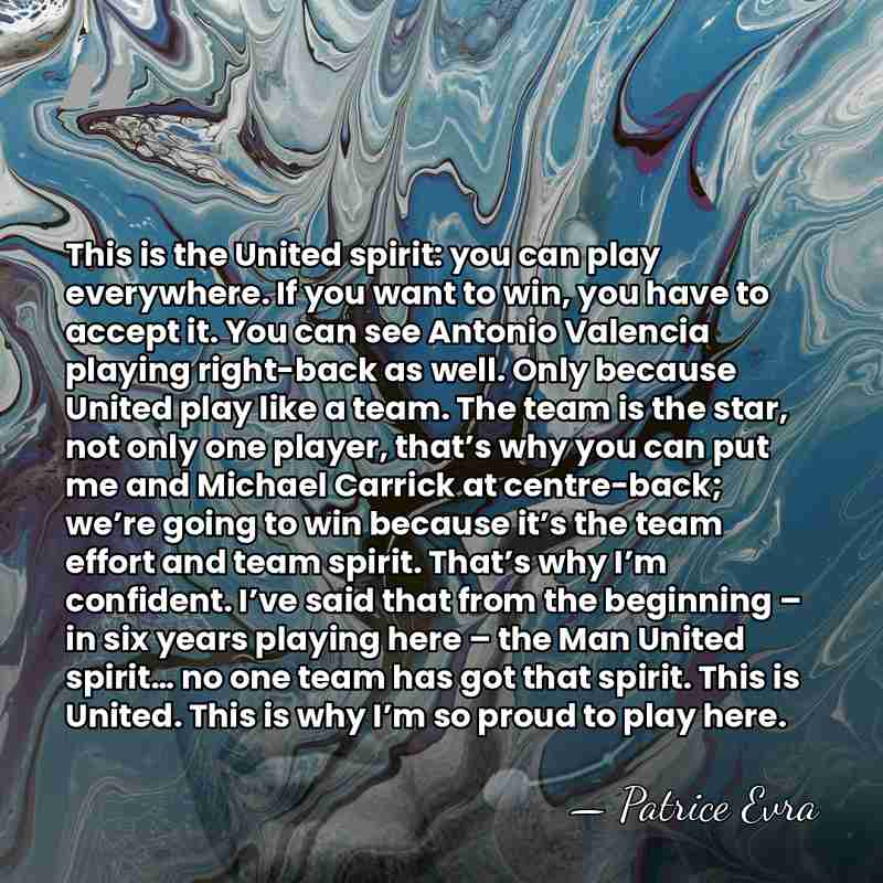 This is the United spirit: you can play everywhere. If you want&hellip; - Patrice Evra