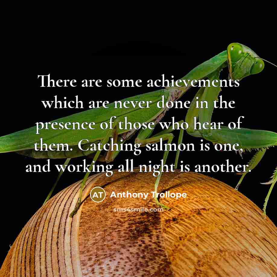 “There are some achievements which are never done in the…” quote by Anthony Trollope