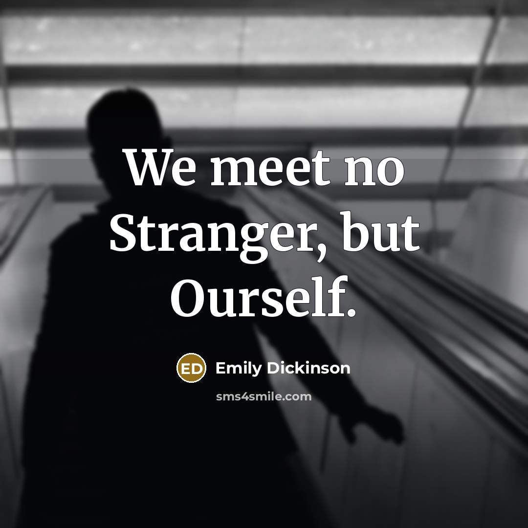 “We meet no Stranger, but Ourself.…” quote by Emily Dickinson
