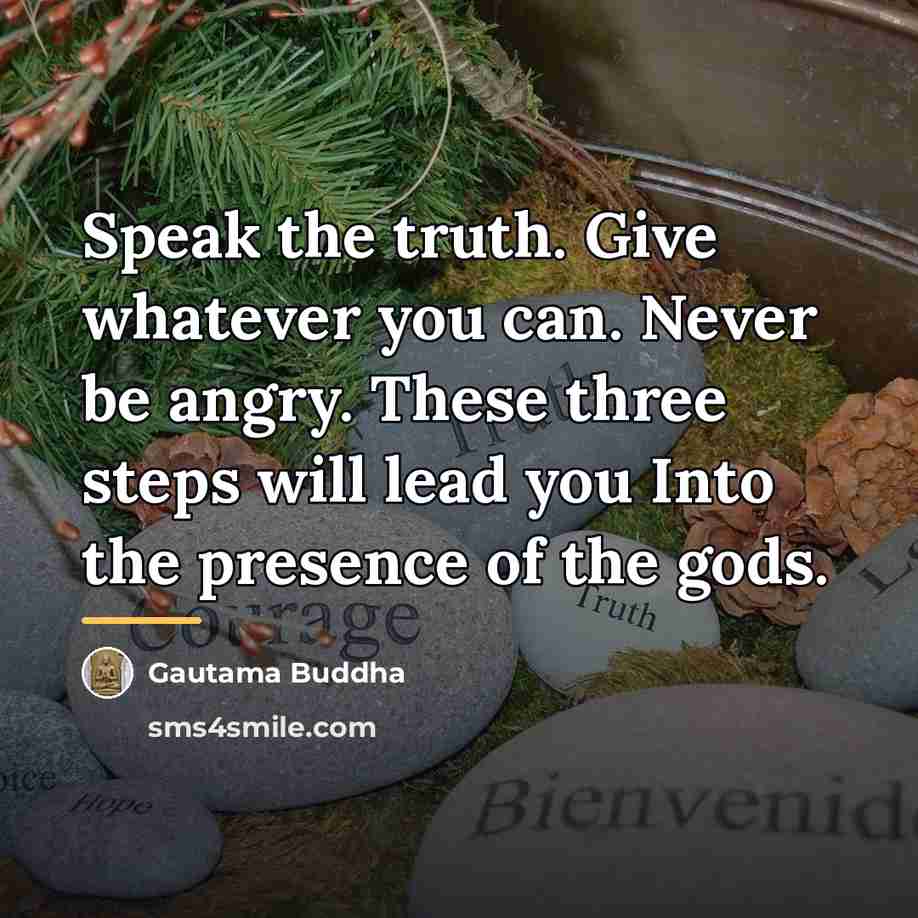 “Speak the truth. Give whatever you can. Never be angry.…” quote by Gautama Buddha