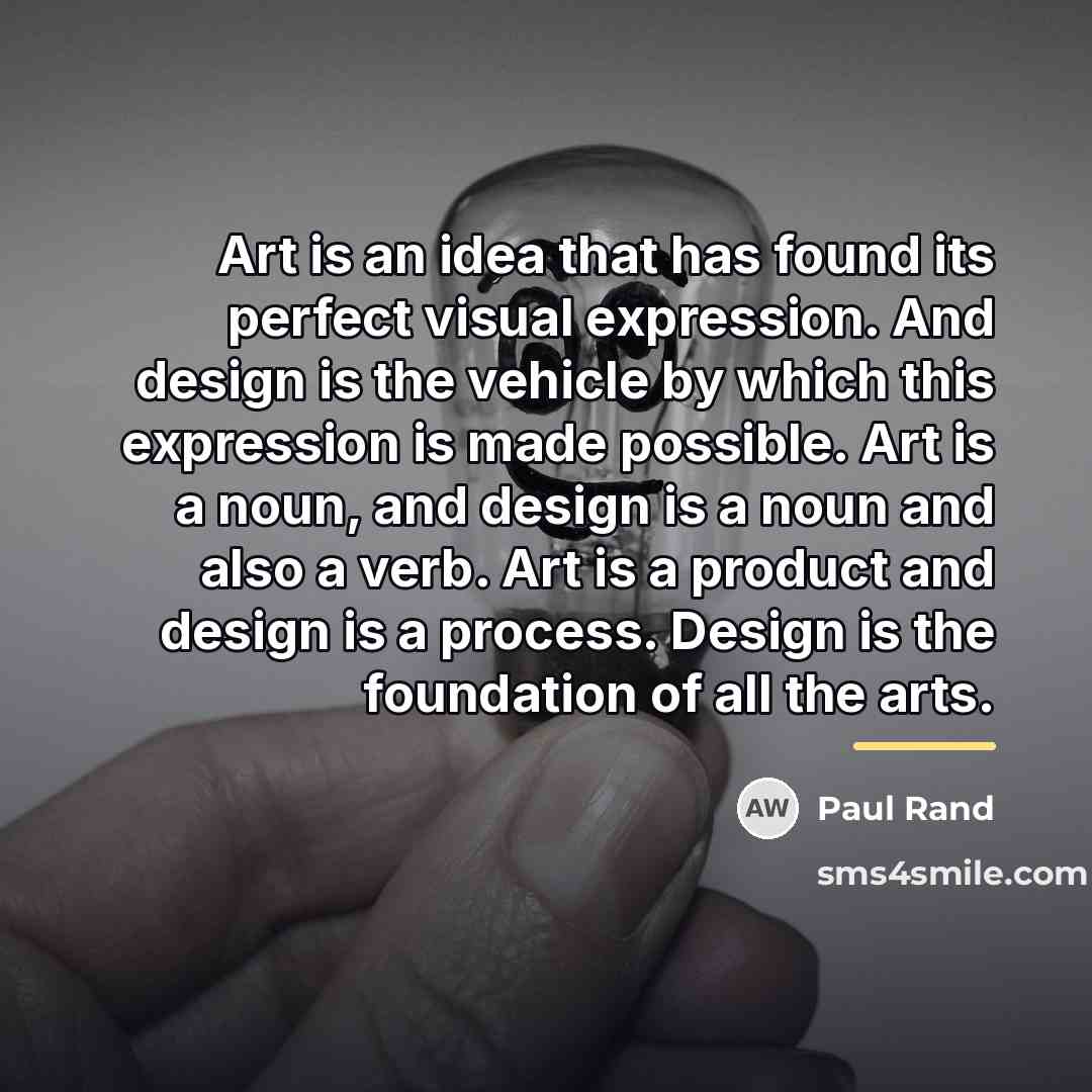 “Art is an idea that has found its perfect visual…” quote by Paul Rand