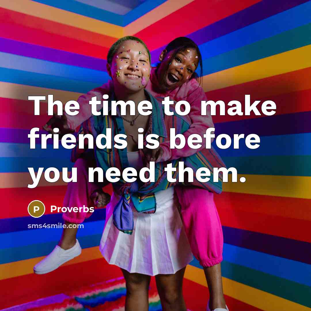 “The time to make friends is before you need them.…” quote by Proverbs