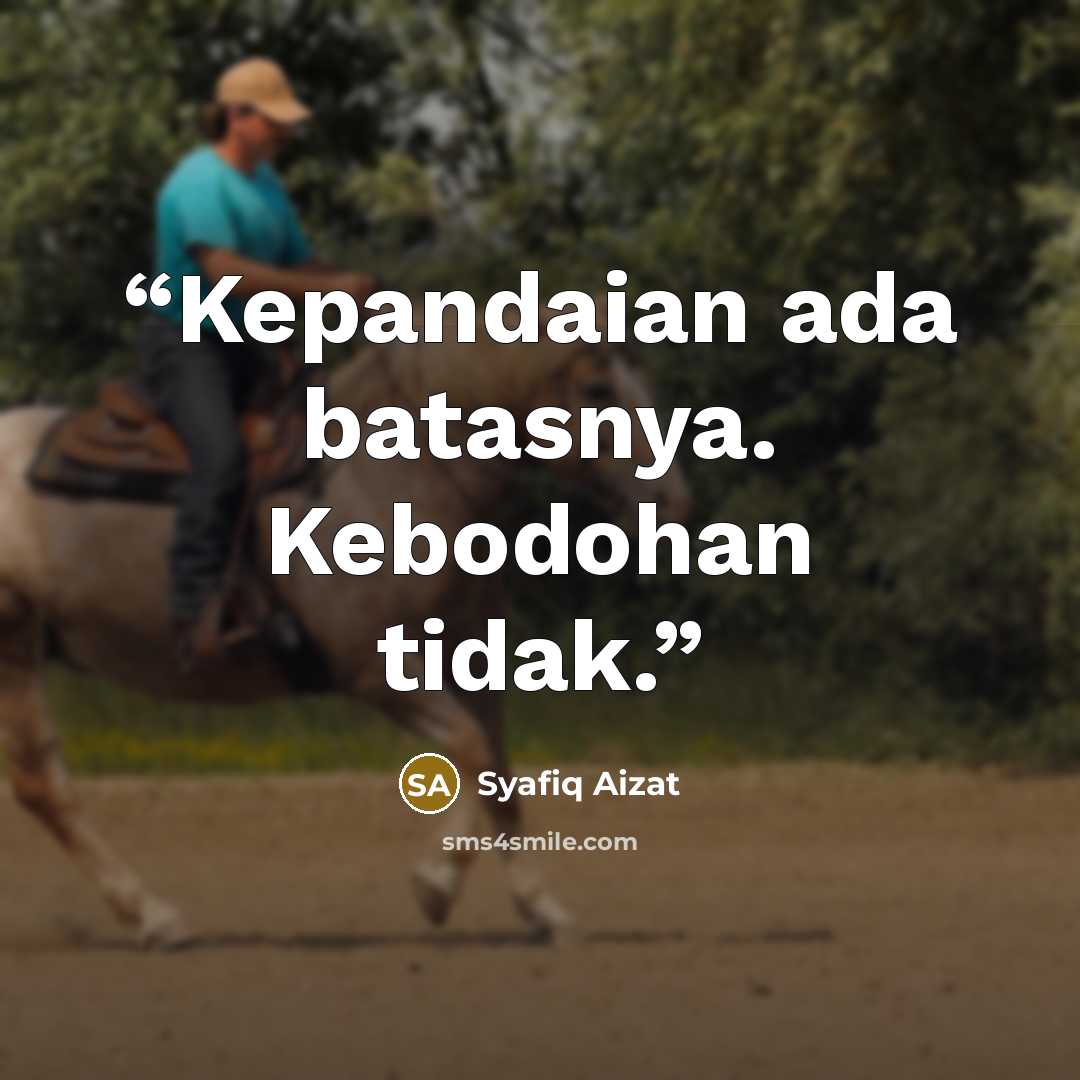 “Kepandaian ada batasnya. Kebodohan tidak.” quote by Syafiq Aizat