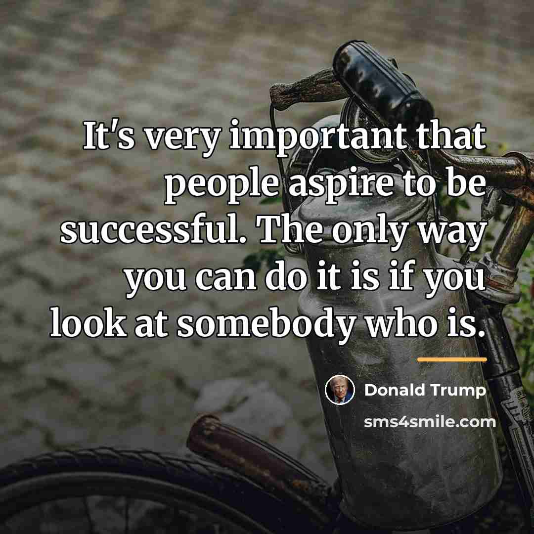 “It's very important that people aspire to be successful. The…” quote by Donald Trump