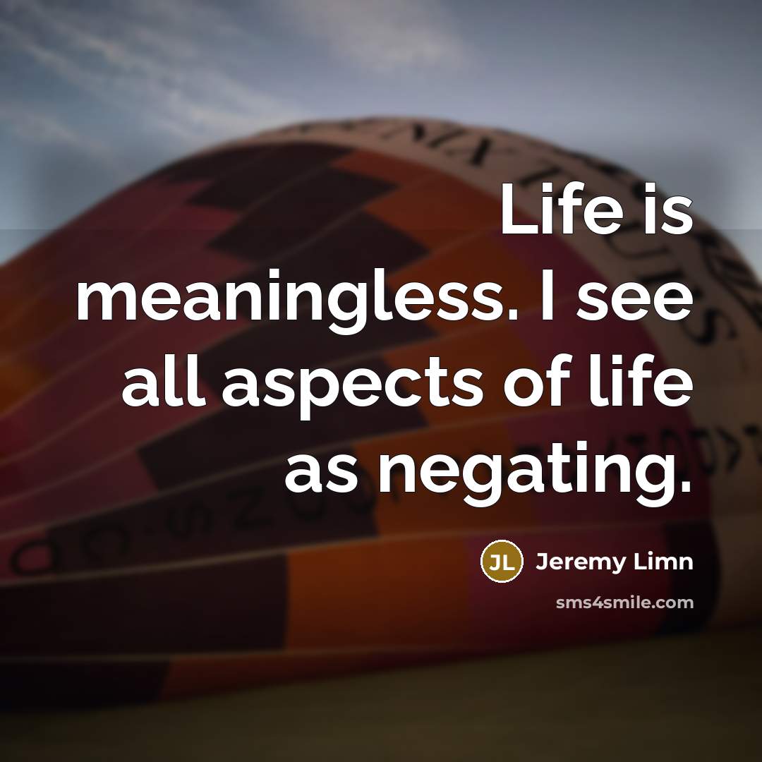 “Life is meaningless. I see all aspects of life as…” quote by Jeremy Limn