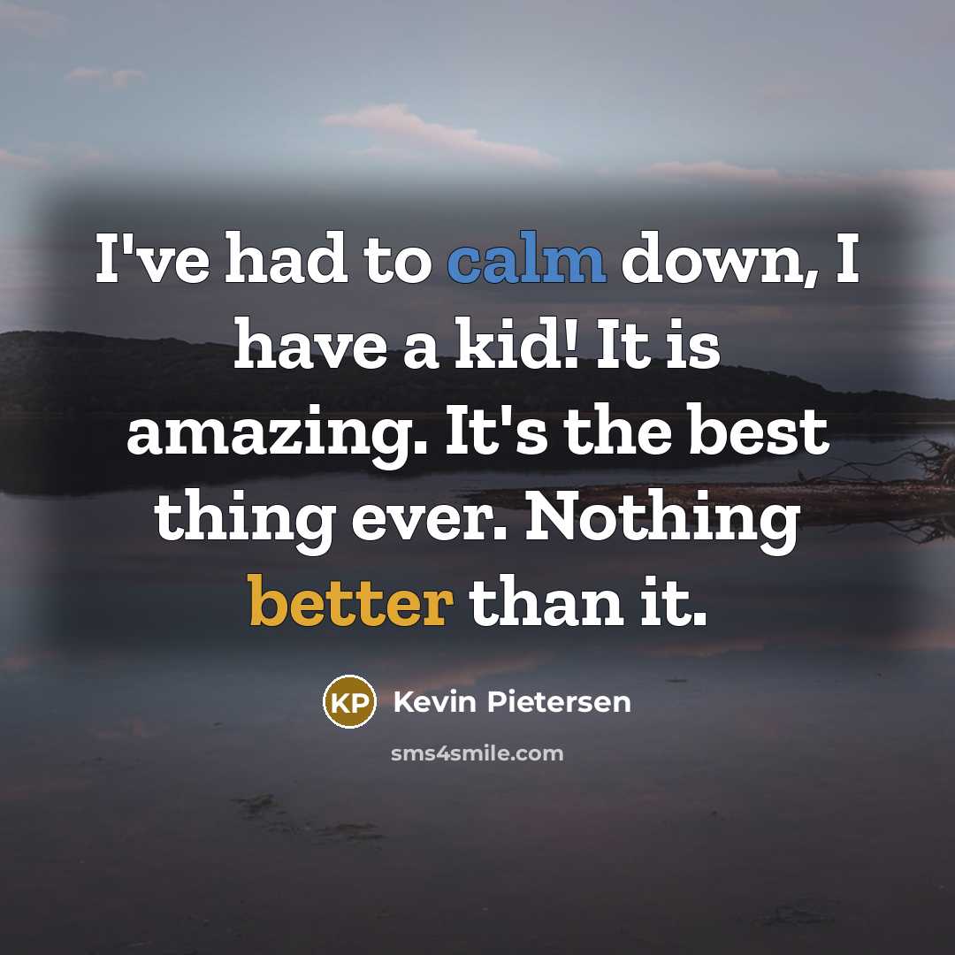 “I've had to calm down, I have a kid! It…” quote by Kevin Pietersen