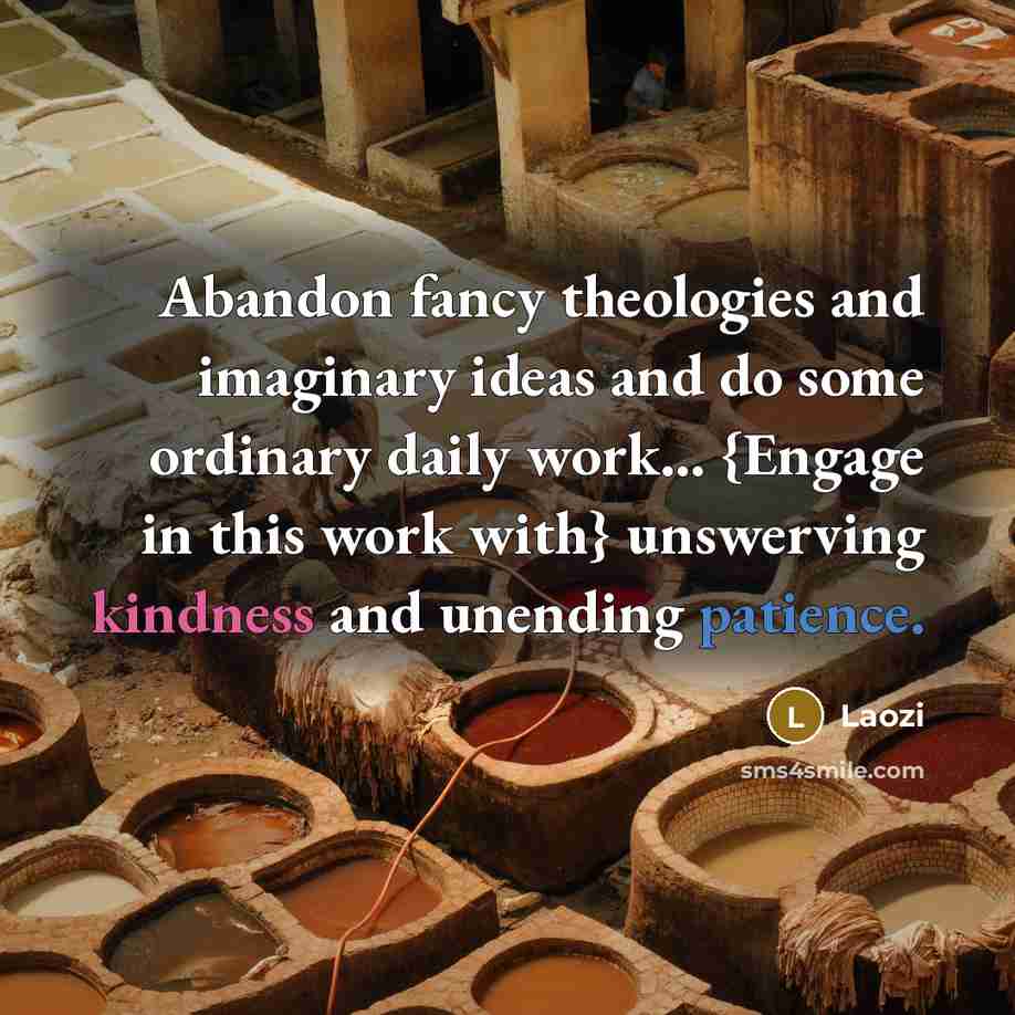 “Abandon fancy theologies and imaginary ideas and do some ordinary…” quote by Laozi