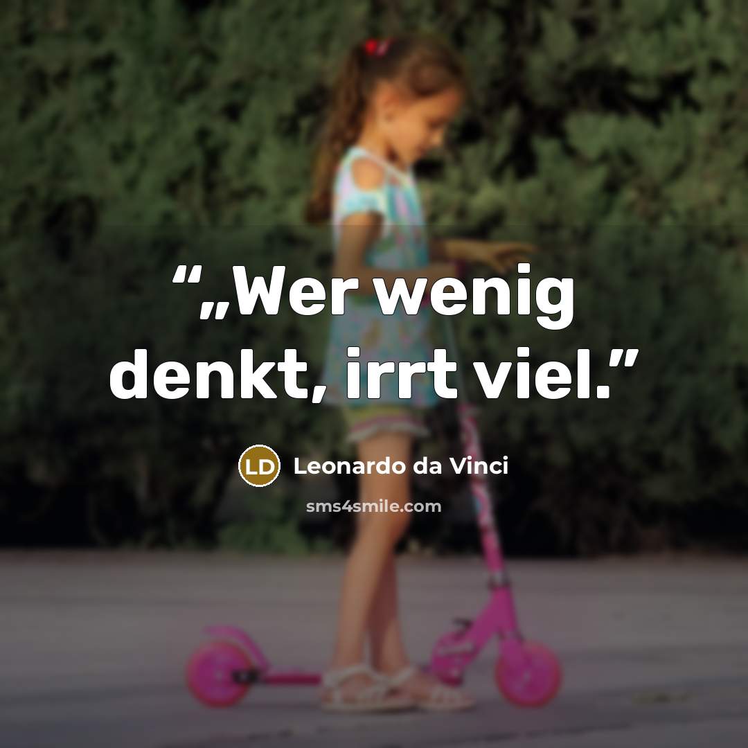 “„Wer wenig denkt, irrt viel.” quote by Leonardo da Vinci