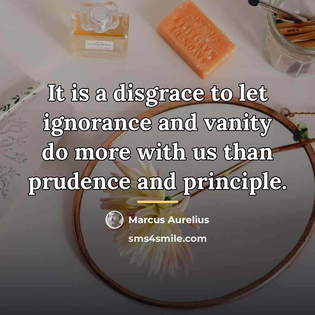 “It is a disgrace to let ignorance and vanity do…” quote by Marcus Aurelius
