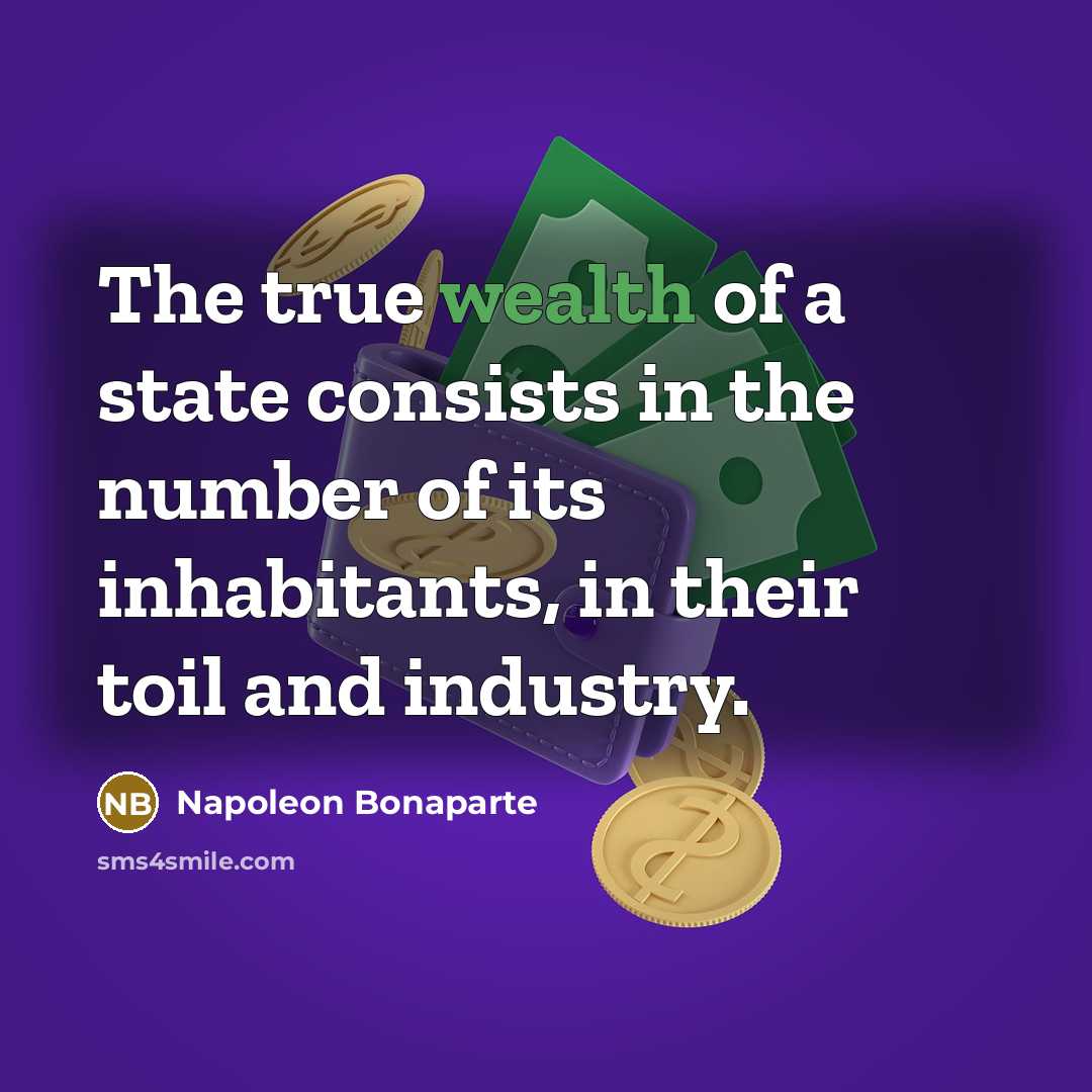 “The true wealth of a state consists in the number…” quote by Napoleon Bonaparte