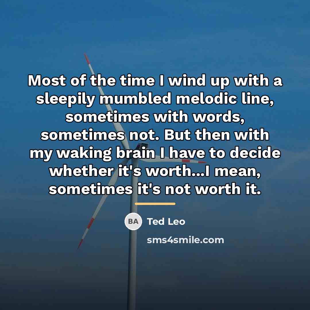 “Most of the time I wind up with a sleepily…” quote by Ted Leo