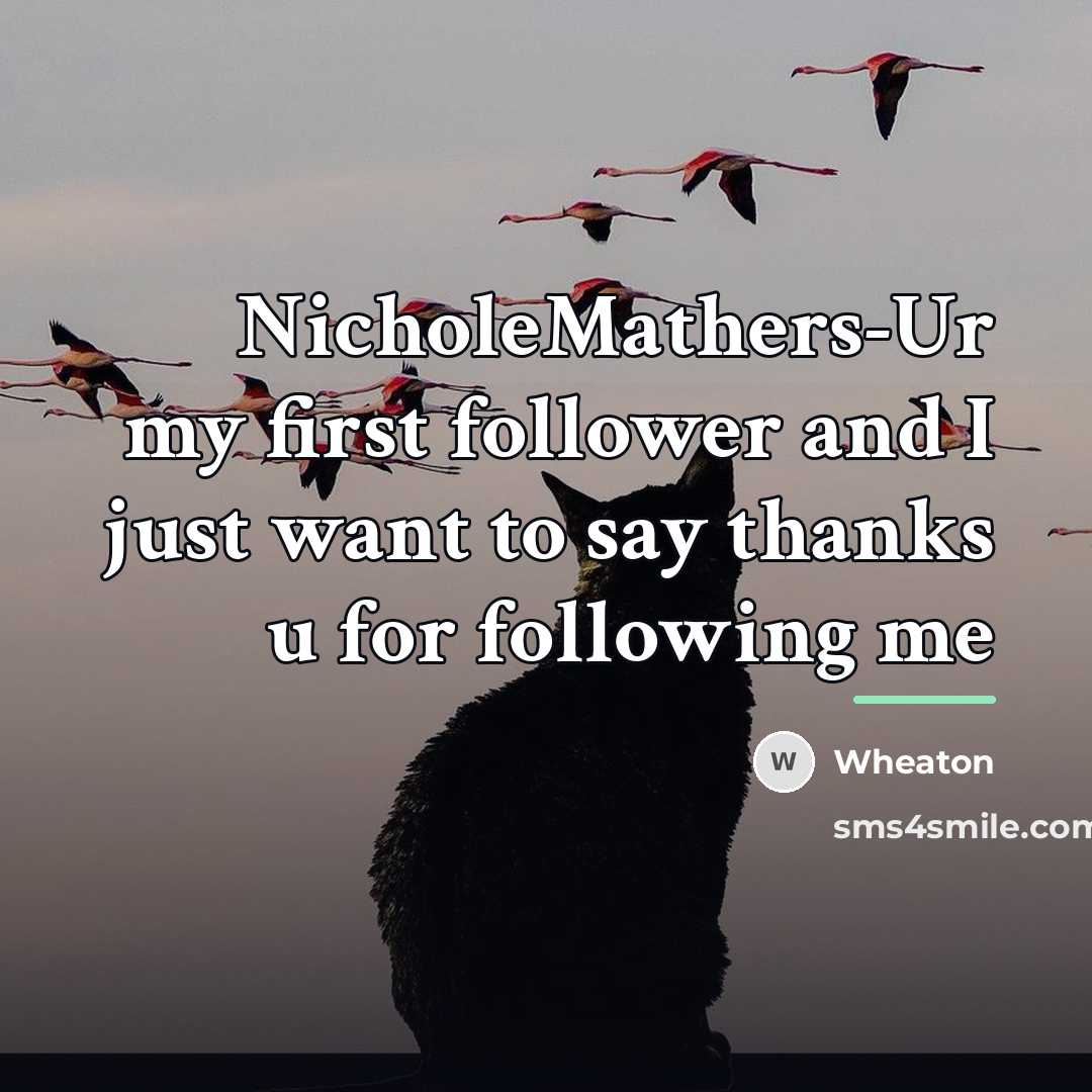 “NicholeMathers-Ur my first follower and I just want to say…” quote by Wheaton