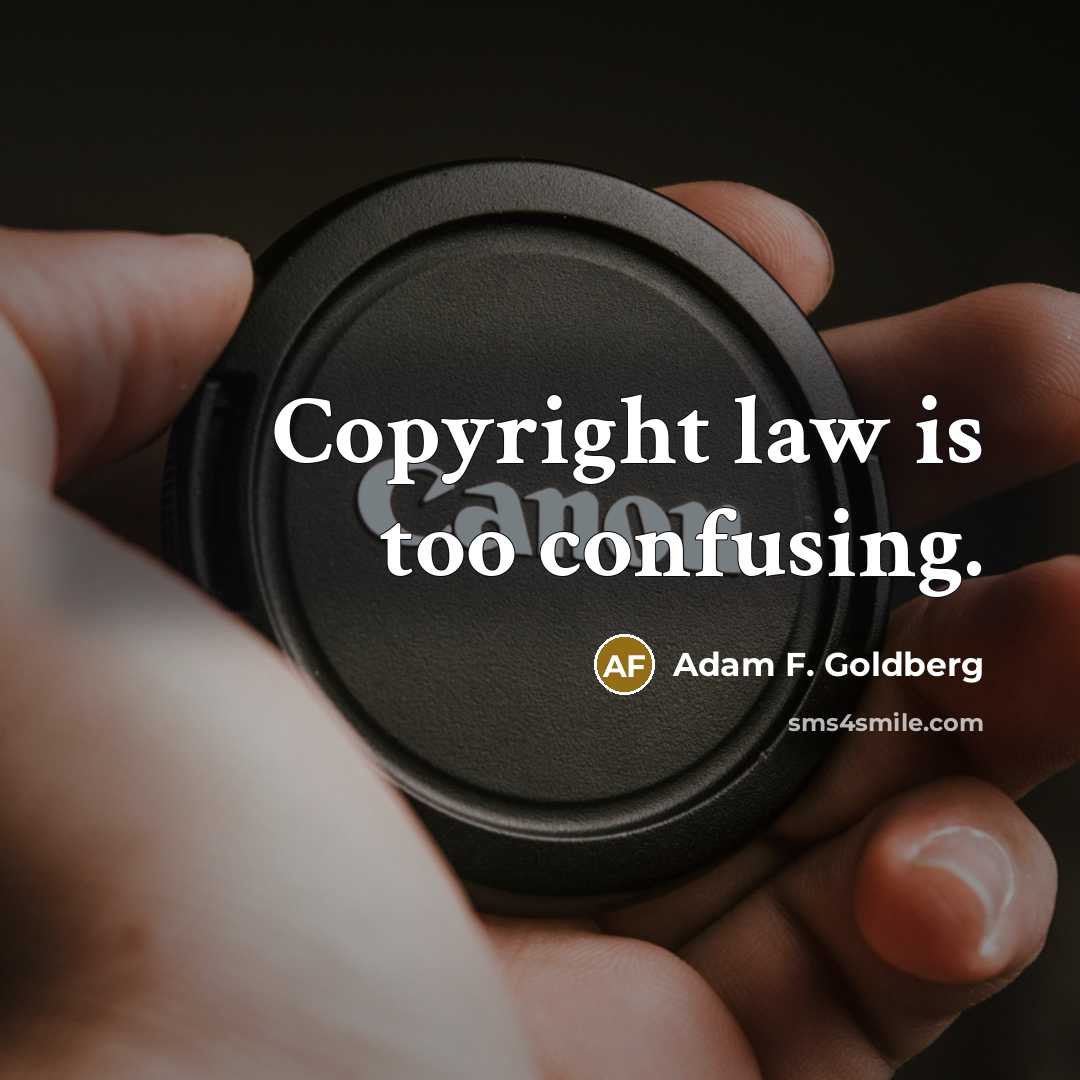 “Copyright law is too confusing.…” quote by Adam F. Goldberg