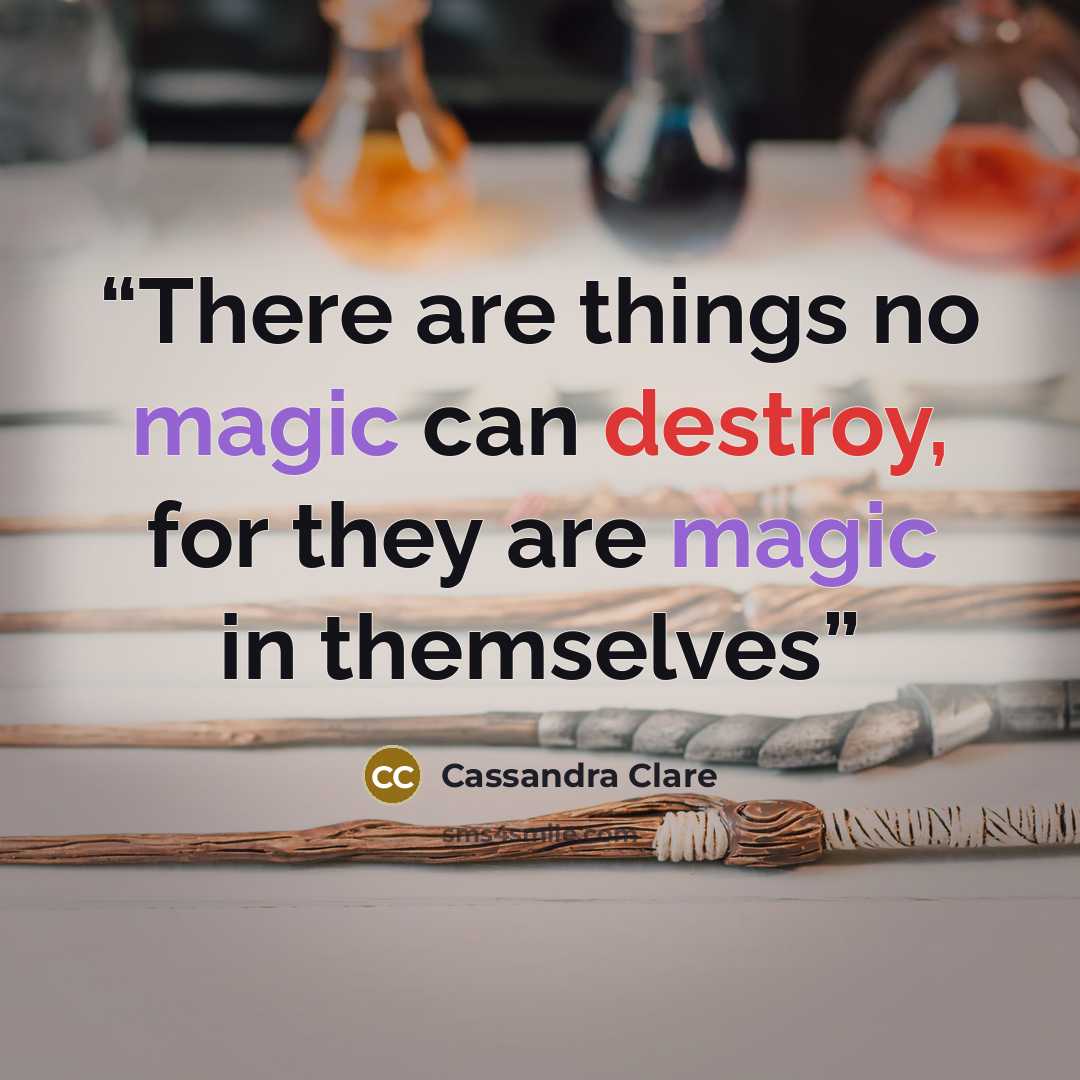 “There are things no magic can destroy, for they are magic in themselves” quote by Cassandra Clare