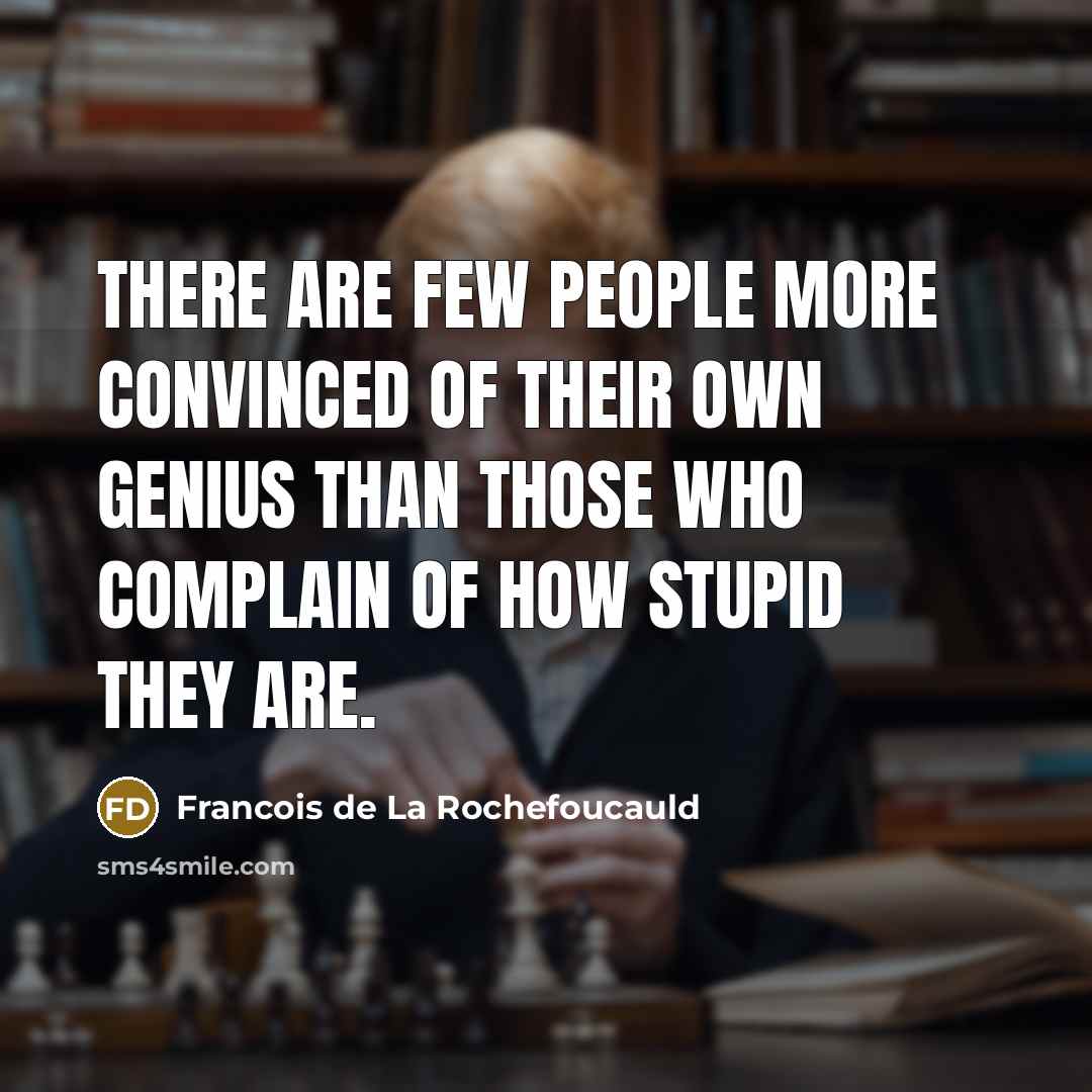“There are few people more convinced of their own genius…” quote by Francois de La Rochefoucauld