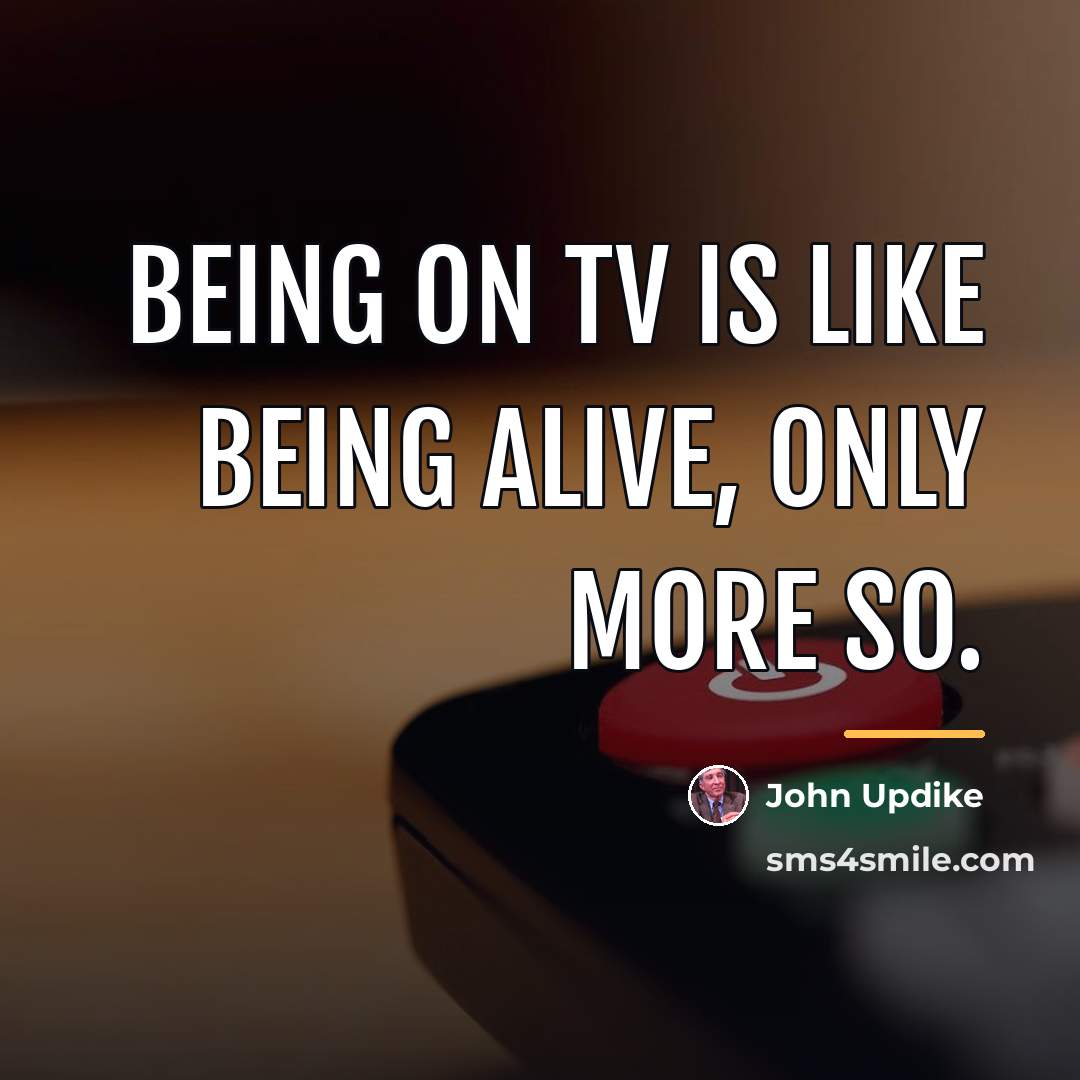 “Being on TV is like being alive, only more so.…” quote by John Updike