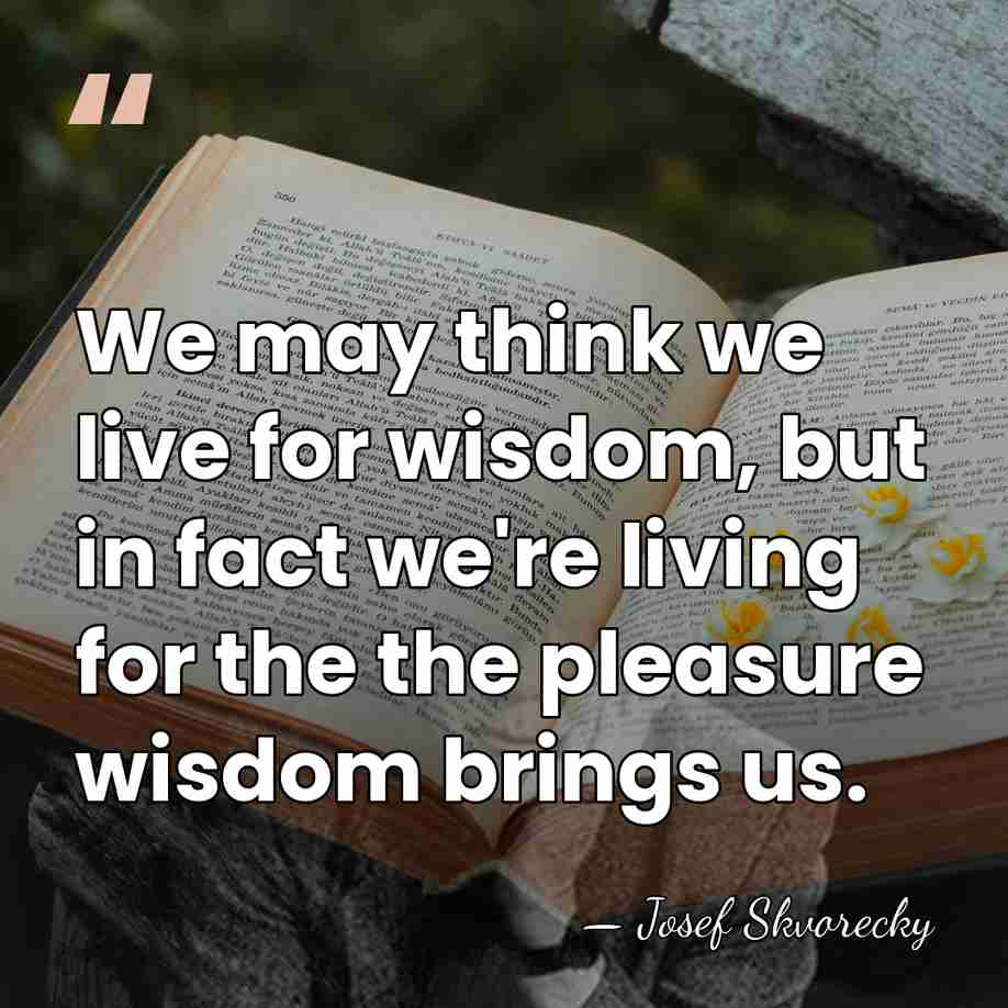We may think we live for wisdom, but in fact we're living&hellip; - Josef Skvorecky