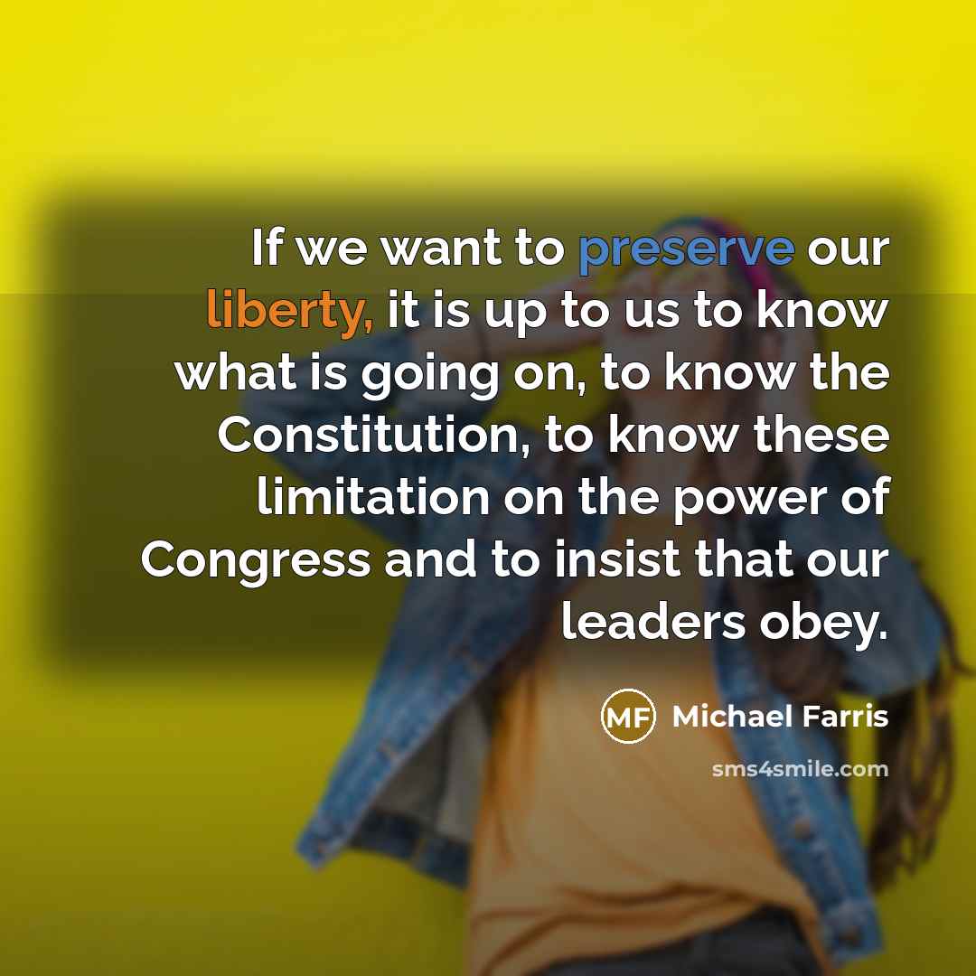 “If we want to preserve our liberty, it is up…” quote by Michael Farris