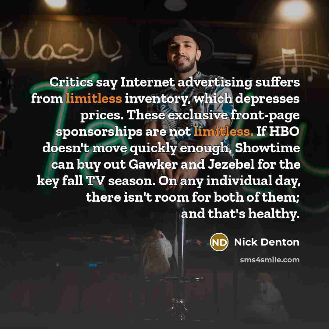 “Critics say Internet advertising suffers from limitless inventory, which depresses…” quote by Nick Denton