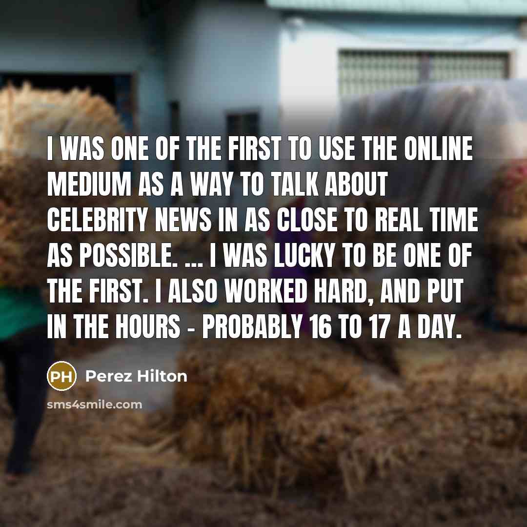 “I was one of the first to use the online…” quote by Perez Hilton