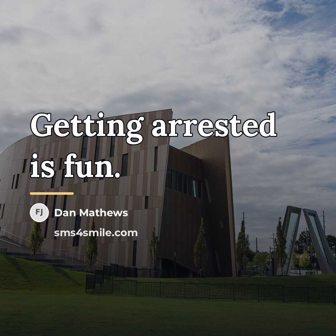 “Getting arrested is fun.…” quote by Dan Mathews